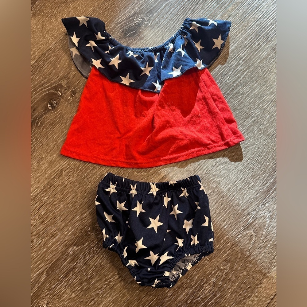 Baby Stars and Stripes American flag Fourth of July outfit